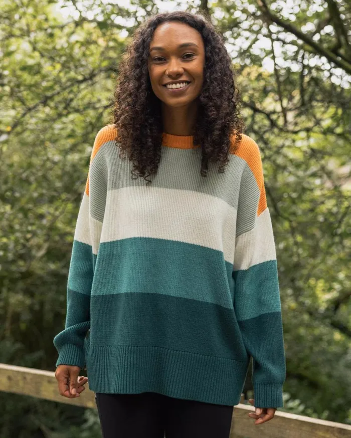 Passenger Tops Moments Oversized Organic Knitted Jumper Multi Stripe Multi Stripe 8211 Women Passenger Tops Moments Oversized Organic Knitted Jumper Multi Stripe Multi Stripe 8211 Women