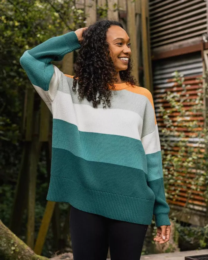 Passenger Tops Moments Oversized Organic Knitted Jumper Multi Stripe Multi Stripe 8211 Women