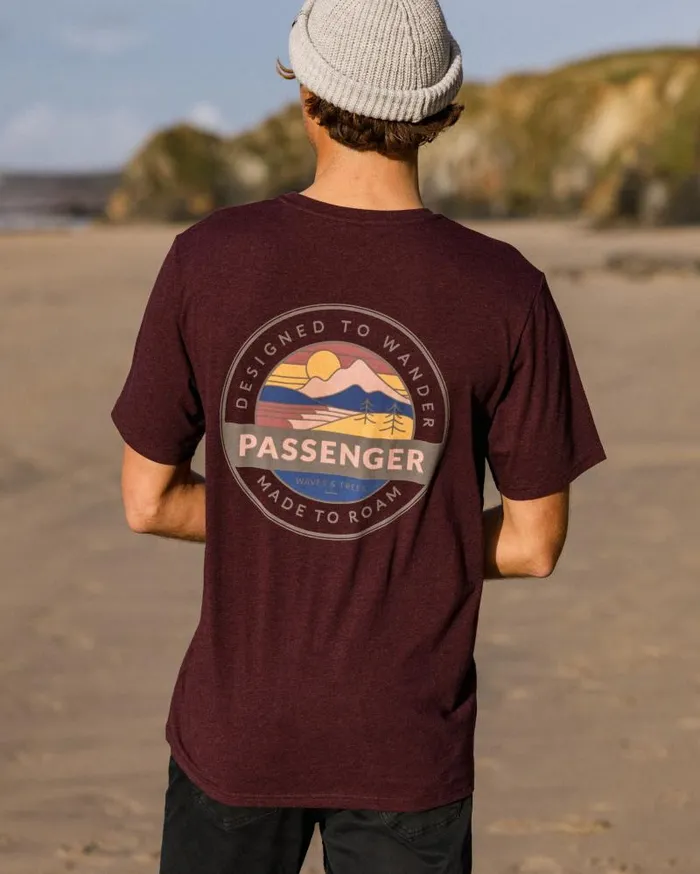 Passenger Tops Odyssey Organic Cotton TShirt Wine Marl Wine Marl 8211 Men