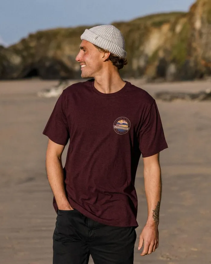 Passenger Tops Odyssey Organic Cotton TShirt Wine Marl Wine Marl 8211 Men