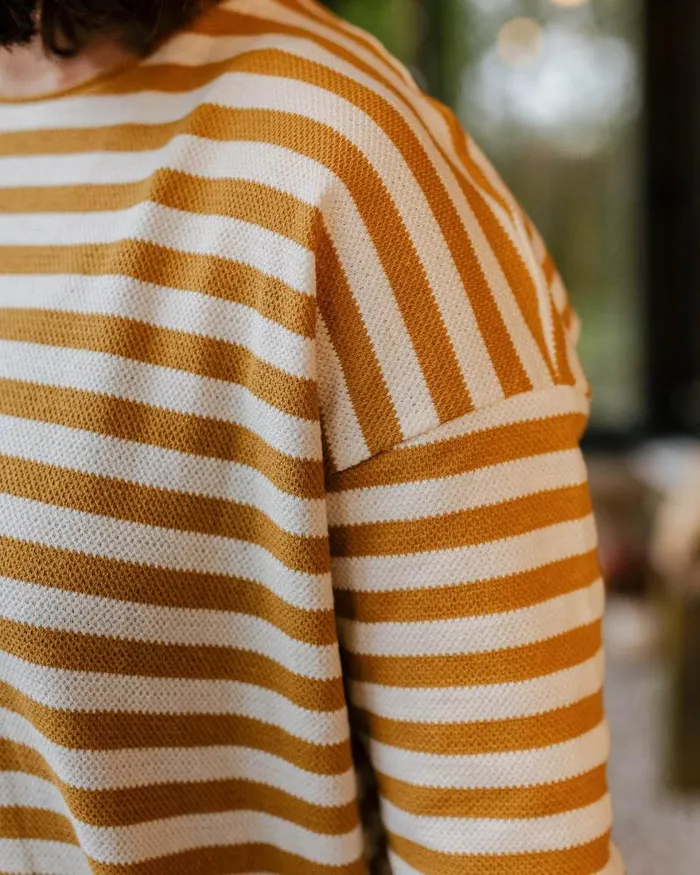 Passenger Tops Panorama Striped LS TShirt Amber Gold Amber Gold 8211 Women