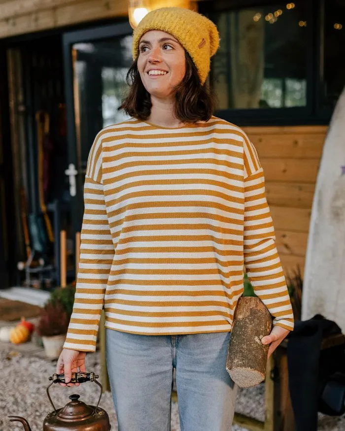 Passenger Tops Panorama Striped LS TShirt Amber Gold Amber Gold 8211 Women