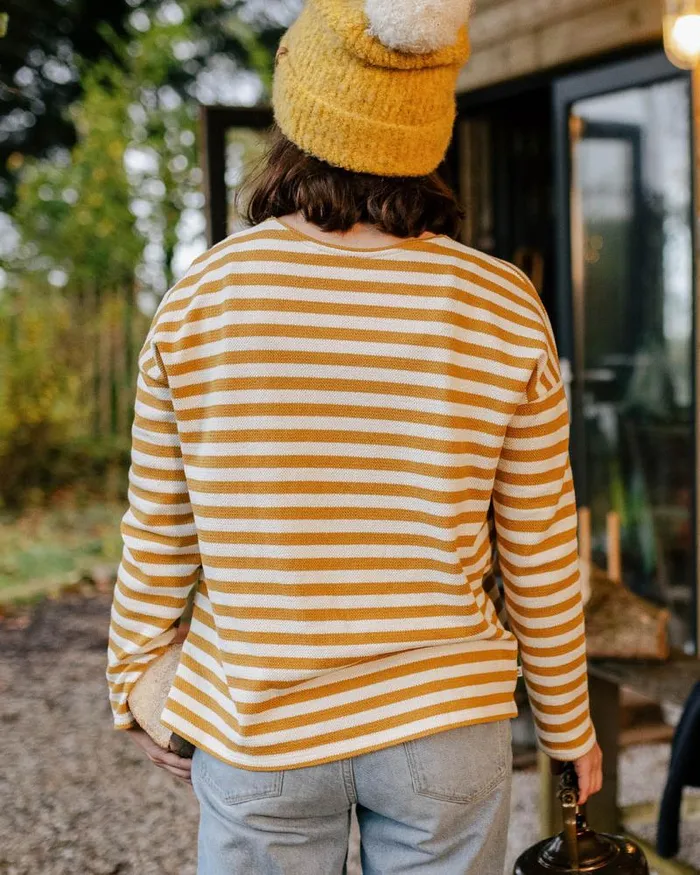 Passenger Tops Panorama Striped LS TShirt Amber Gold Amber Gold 8211 Women