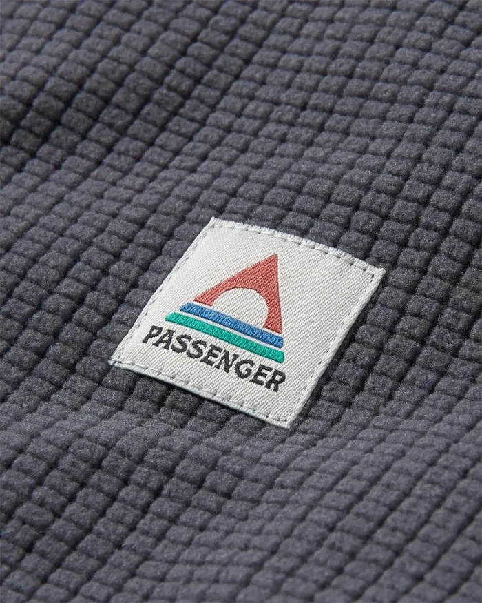 Passenger Tops Point Recycled Grid Polar Fleece Hoodie Charcoal Charcoal 8211 Men