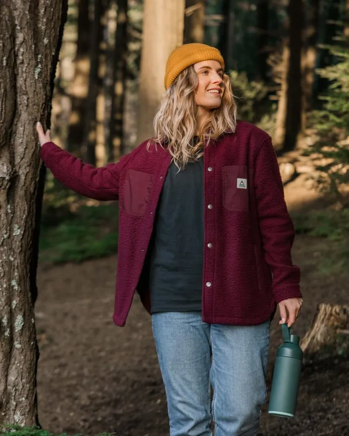 Passenger Tops Rappel Recycled Sherpa Oversized Shirt Wine Wine 8211 Women