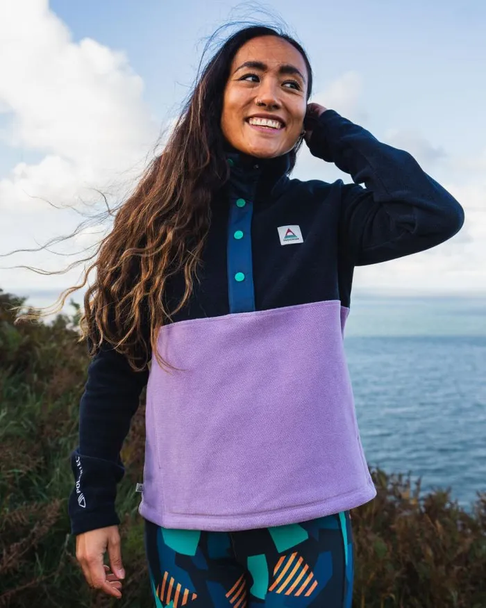 Passenger Tops Snowdrop Pullover Recycled Polartec Fleece Lilac Deep Navy Lilac Deep Navy 8211 Women Passenger Tops Snowdrop Pullover Recycled Polartec Fleece Lilac Deep Navy Lilac Deep Navy 8211 Women