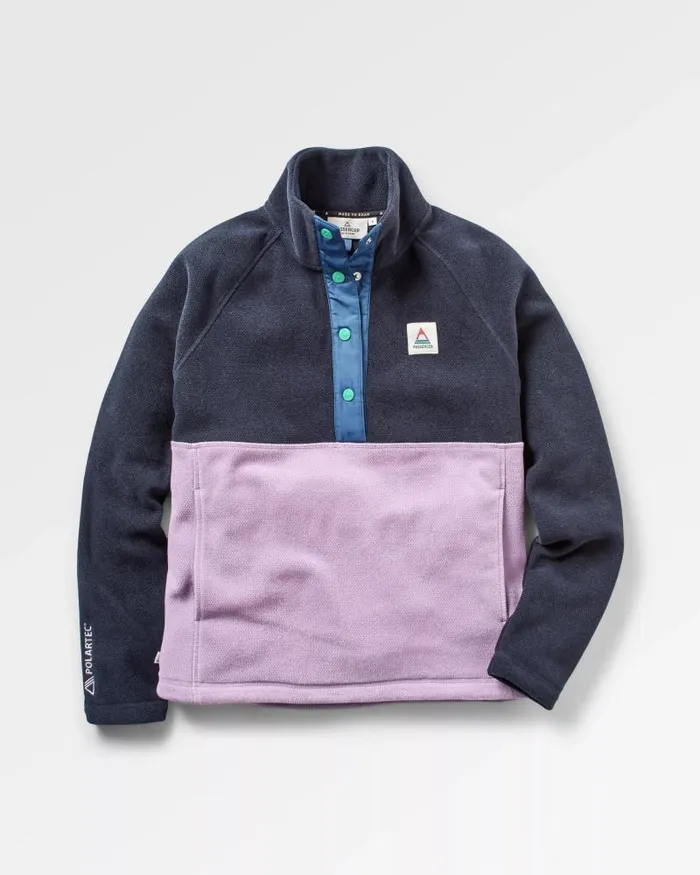 Passenger Tops Snowdrop Pullover Recycled Polartec Fleece Lilac Deep Navy Lilac Deep Navy 8211 Women