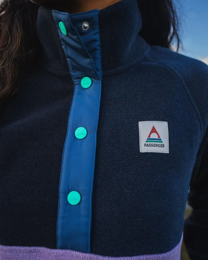Passenger Tops Snowdrop Pullover Recycled Polartec Fleece Lilac Deep Navy Lilac Deep Navy 8211 Women