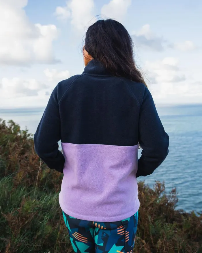 Passenger Tops Snowdrop Pullover Recycled Polartec Fleece Lilac Deep Navy Lilac Deep Navy 8211 Women