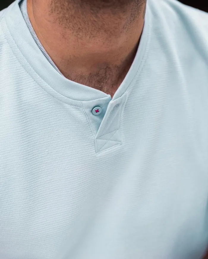 Passenger Tops Stream Button Up Henley Pale Blue Pale Blue 8211 Men
