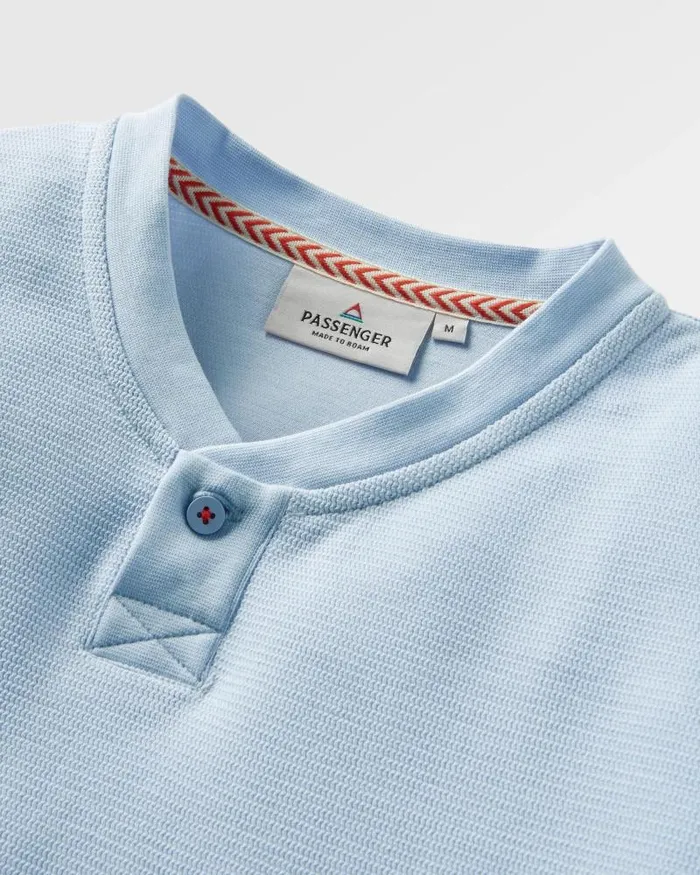 Passenger Tops Stream Button Up Henley Pale Blue Pale Blue 8211 Men