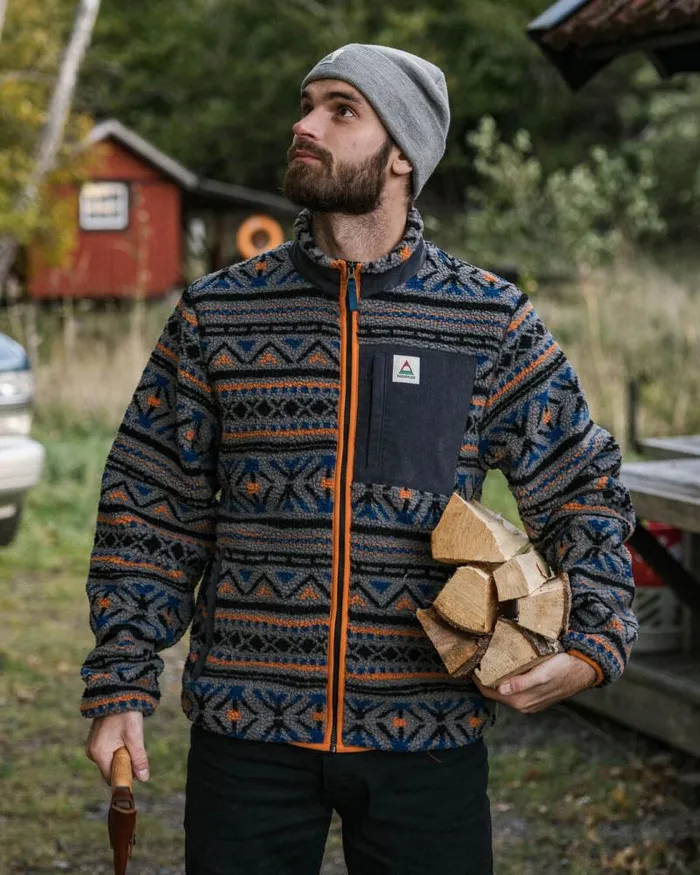 Passenger Tops Trekker Recycled DeepPile Sherpa Fleece Nordic Geo Grey Nordic Geo Grey 8211 Men