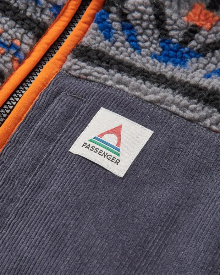 Passenger Tops Trekker Recycled DeepPile Sherpa Fleece Nordic Geo Grey Nordic Geo Grey 8211 Men