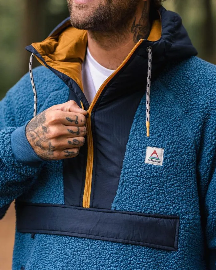 Passenger Tops Woodland Recycled Polarlined Sherpa Fleece Blue Steel Blue Steel 8211 Men Passenger Tops Woodland Recycled Polarlined Sherpa Fleece Blue Steel Blue Steel 8211 Men