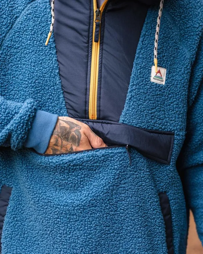 Passenger Tops Woodland Recycled Polarlined Sherpa Fleece Blue Steel Blue Steel 8211 Men