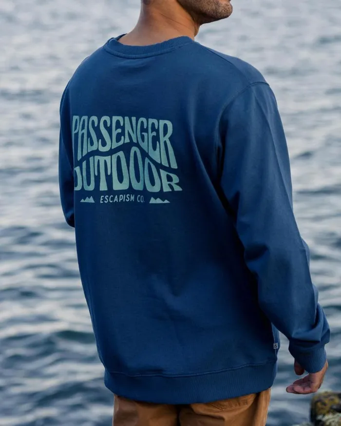 Passenger Tops Yuca Recycled Cotton Sweatshirt Dark Denim Dark Denim 8211 Men Passenger Tops Yuca Recycled Cotton Sweatshirt Dark Denim Dark Denim 8211 Men