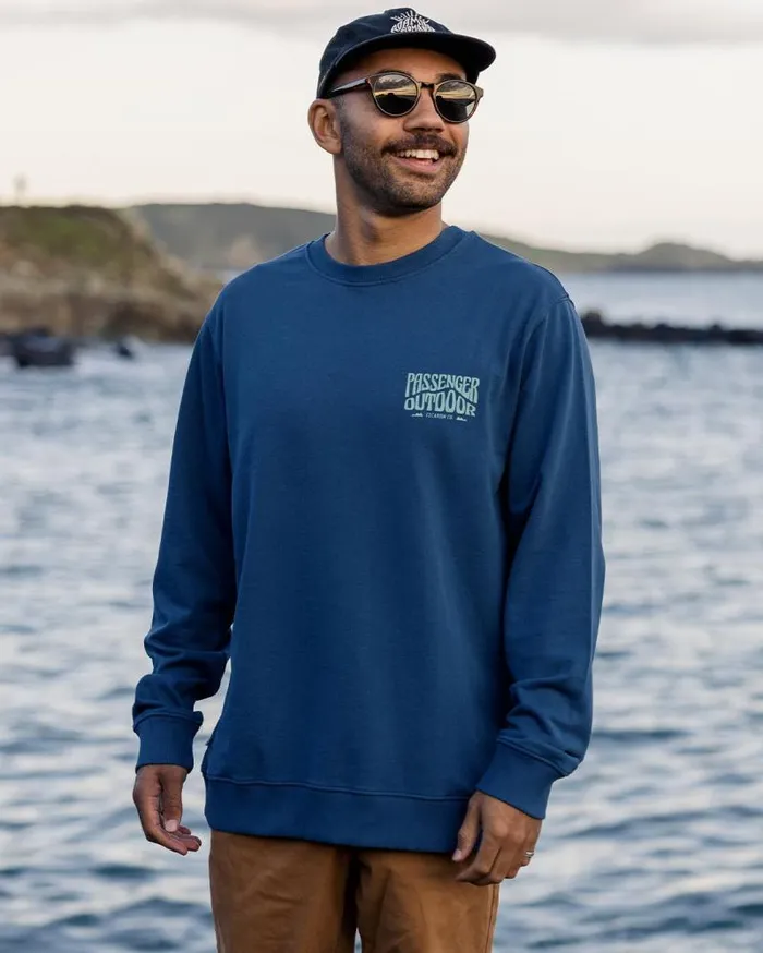Passenger Tops Yuca Recycled Cotton Sweatshirt Dark Denim Dark Denim 8211 Men