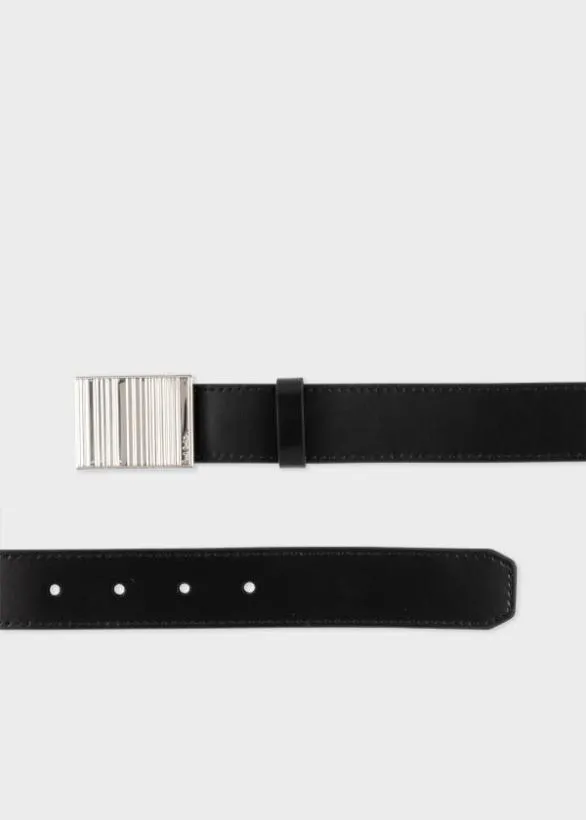 Paul Smith Belts Belt With 039Shadow Stripe039 Buckle Black 8211 Mens