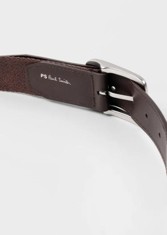 Paul Smith Belts Webbing Zebra Logo Belt Brown 8211 Mens