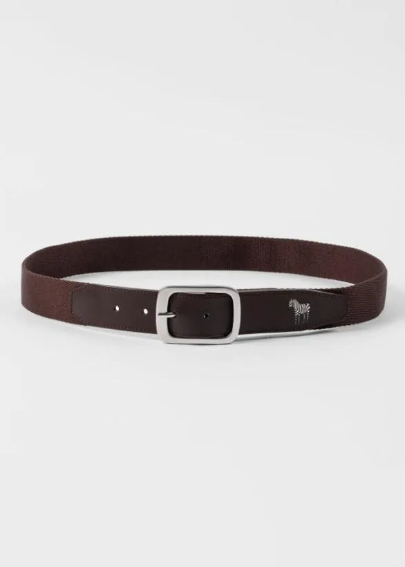 Paul Smith Belts Webbing Zebra Logo Belt Brown 8211 Mens