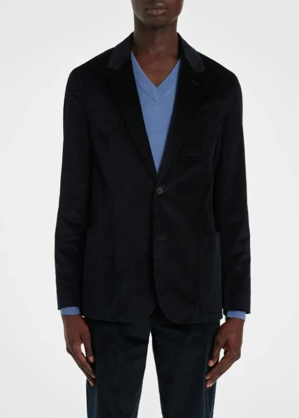 Paul Smith Blazers Corduroy Cotton TwoButton Blazer Navy 8211 Mens