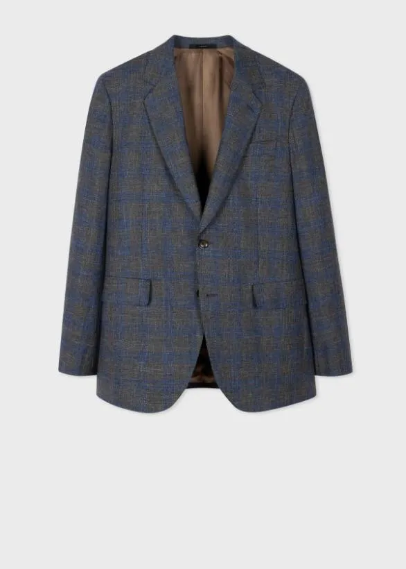 Paul Smith Blazers EasyFit Grey And Blue Check WoolLinen Blazer Grey 8211 Mens Paul Smith Blazers EasyFit Grey And Blue Check WoolLinen Blazer Grey 8211 Mens