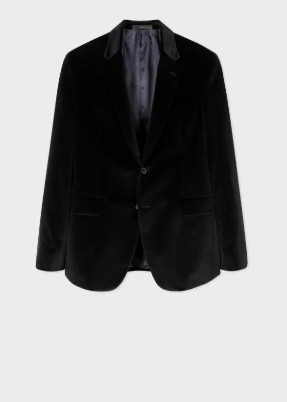 Paul Smith Blazers The Kensington 8211 SlimFit Velvet TwoButton Blazer Black 8211 Mens Paul Smith Blazers The Kensington 8211 SlimFit Velvet TwoButton Blazer Black 8211 Mens