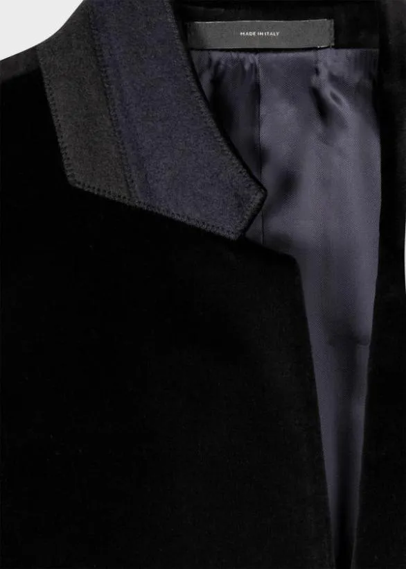 Paul Smith Blazers The Kensington 8211 SlimFit Velvet TwoButton Blazer Black 8211 Mens