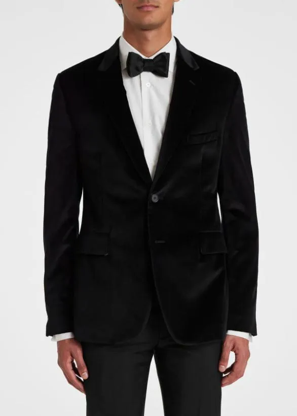 Paul Smith Blazers The Kensington 8211 SlimFit Velvet TwoButton Blazer Black 8211 Mens