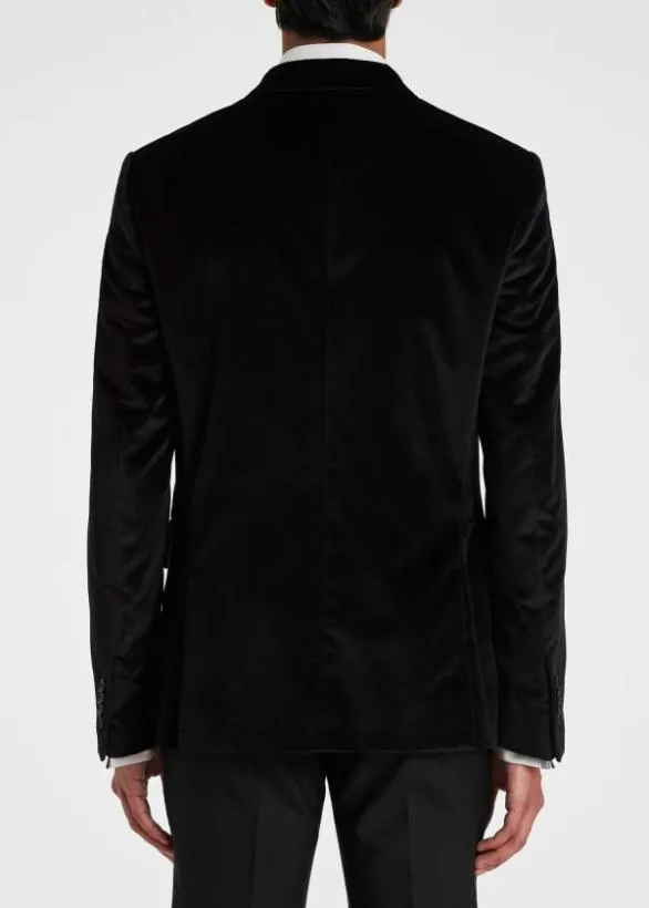 Paul Smith Blazers The Kensington 8211 SlimFit Velvet TwoButton Blazer Black 8211 Mens