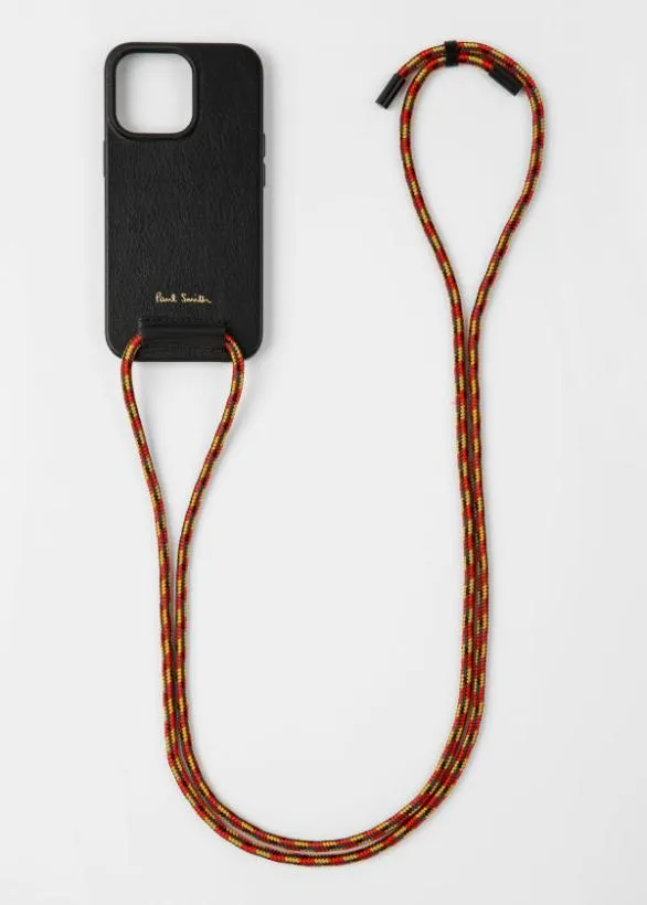 Paul Smith Cases and Covers Leather IPhone 13 Pro Case With Rope Lanyard Black 8211 Mens Paul Smith Cases and Covers Leather IPhone 13 Pro Case With Rope Lanyard Black 8211 Mens