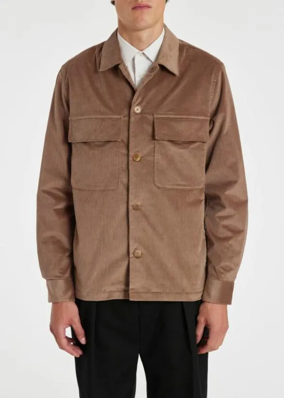 Paul Smith Coats and Jackets Corduroy Shirt Jacket Brown 8211 Mens