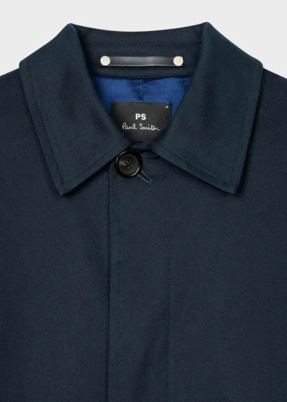 Paul Smith Coats and Jackets CottonBlend Mac Navy 8211 Mens