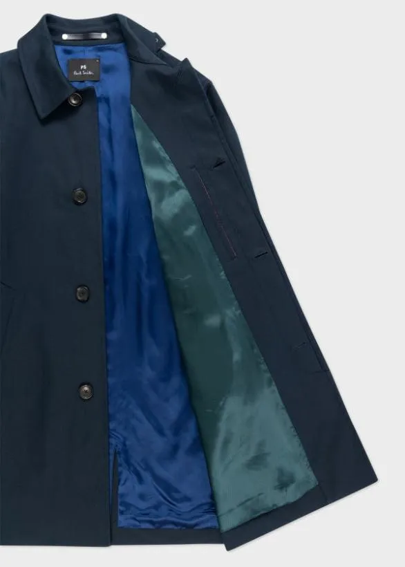 Paul Smith Coats and Jackets CottonBlend Mac Navy 8211 Mens
