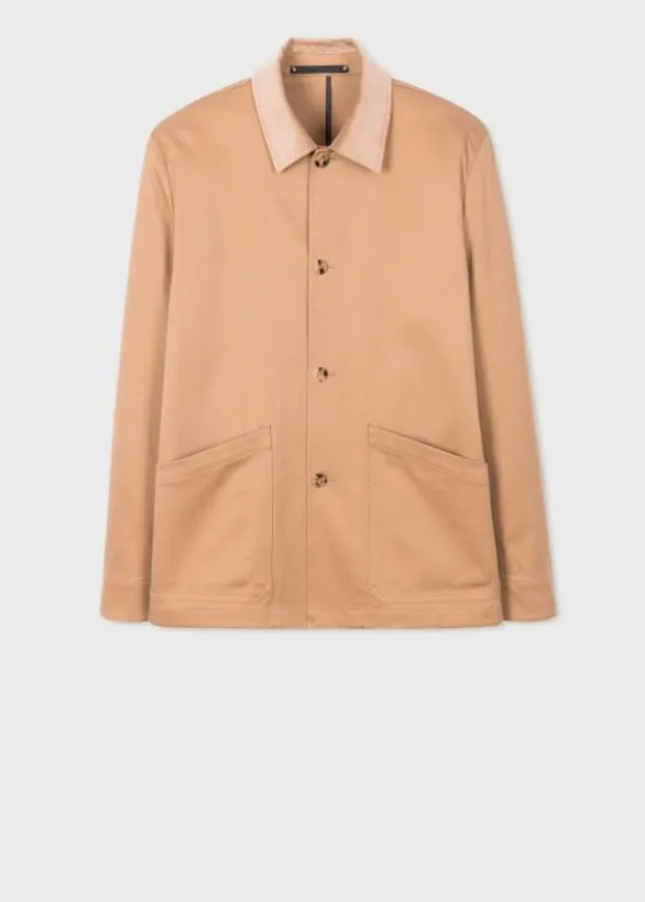 Paul Smith Coats and Jackets CottonTwill Jacket With Corduroy Collar Tan 8211 Mens Paul Smith Coats and Jackets CottonTwill Jacket With Corduroy Collar Tan 8211 Mens