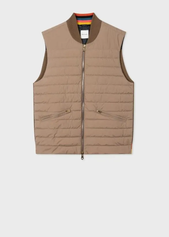 Paul Smith Coats and Jackets Hybrid Down Gilet Tan 8211 Mens