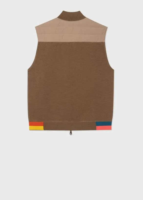 Paul Smith Coats and Jackets Hybrid Down Gilet Tan 8211 Mens