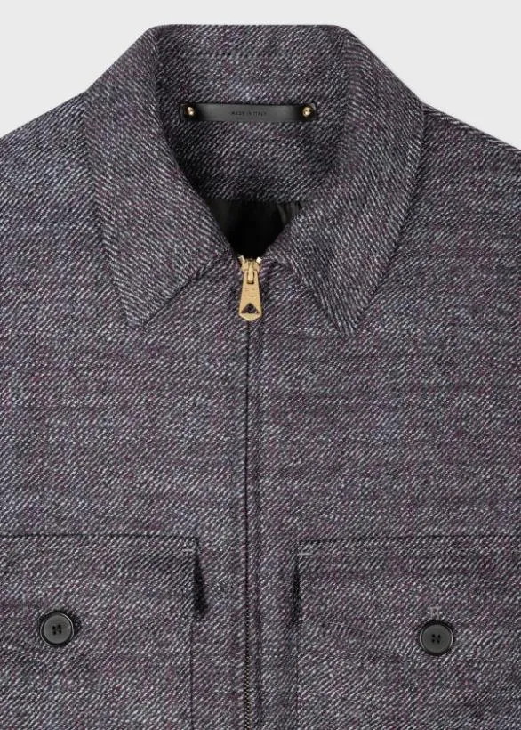 Paul Smith Coats and Jackets Malfilu00e9 Wool Zip Front Jacket Grey 8211 Mens