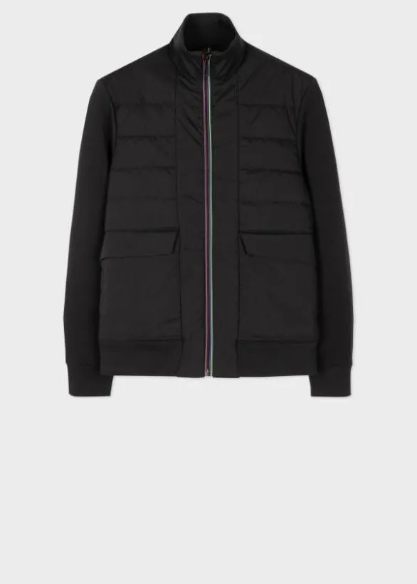 Paul Smith Coats and Jackets Mixed Media Wadded Jacket Black 8211 Mens
