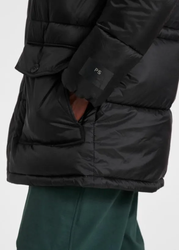 Paul Smith Coats and Jackets Recycled Nylon Wadded Parka Dark Navy 8211 Mens