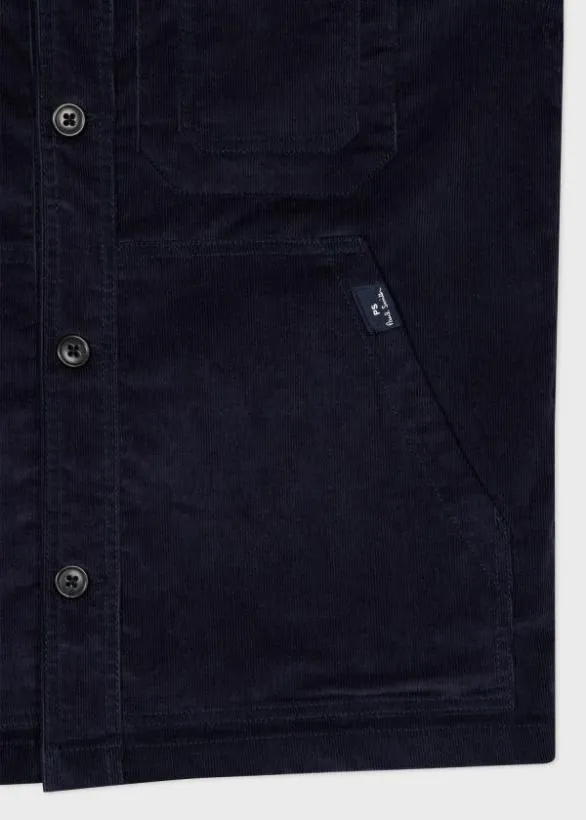 Paul Smith Coats and Jackets StretchCorduroy Work Jacket Navy 8211 Mens
