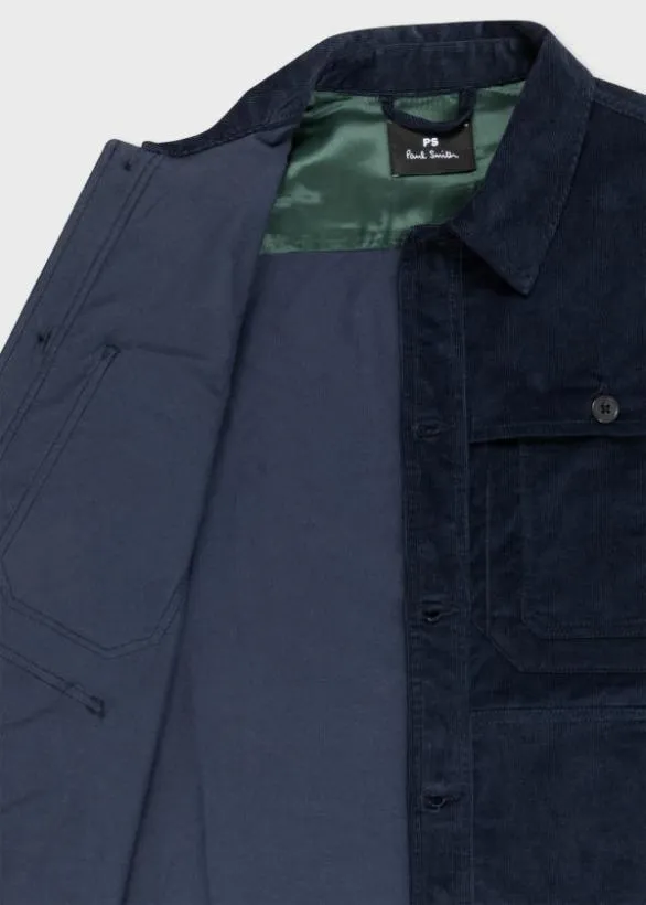 Paul Smith Coats and Jackets StretchCorduroy Work Jacket Navy 8211 Mens