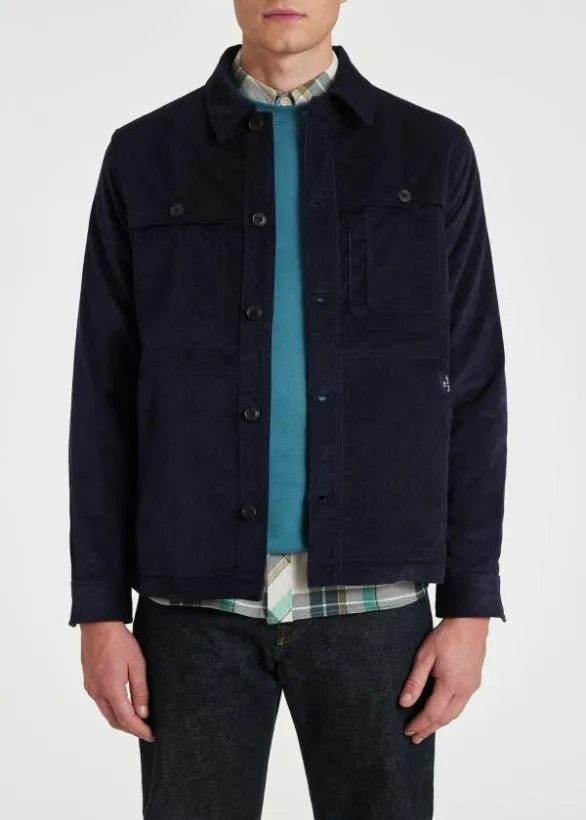 Paul Smith Coats and Jackets StretchCorduroy Work Jacket Navy 8211 Mens