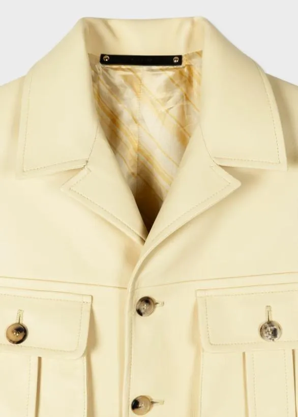 Paul Smith Coats and Jackets Yellow Nappa Leather Jacket Yellow 8211 Mens