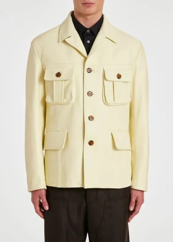 Paul Smith Coats and Jackets Yellow Nappa Leather Jacket Yellow 8211 Mens