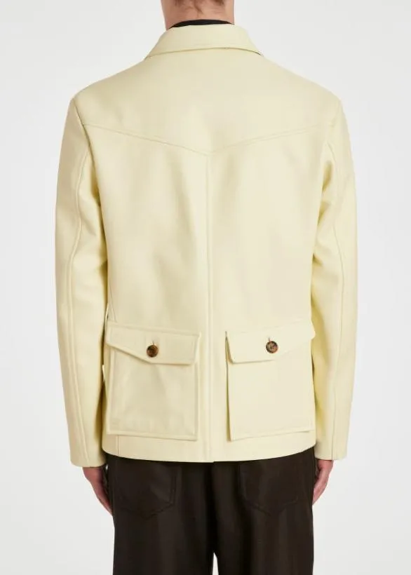Paul Smith Coats and Jackets Yellow Nappa Leather Jacket Yellow 8211 Mens