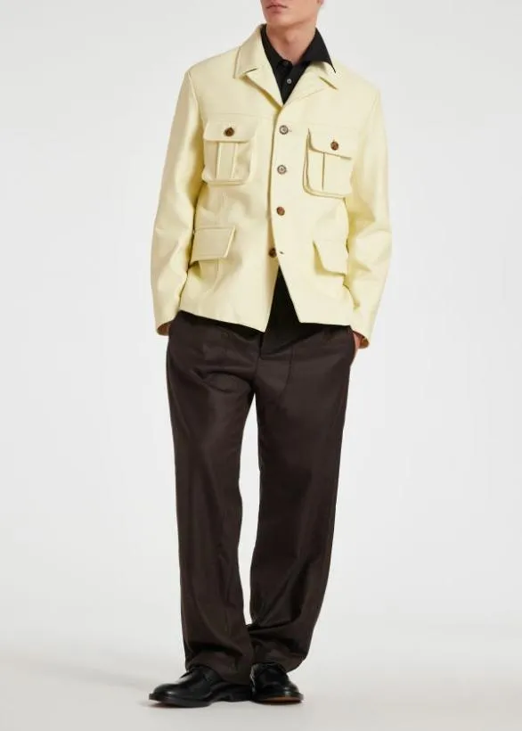 Paul Smith Coats and Jackets Yellow Nappa Leather Jacket Yellow 8211 Mens