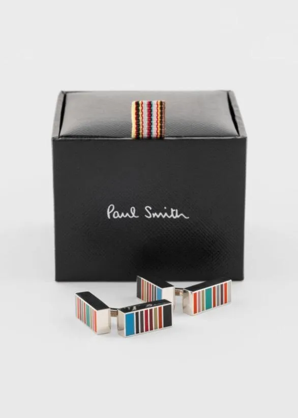 Paul Smith Cufflinks 039Signature Stripe039 Cufflinks Multicolour 8211 Mens