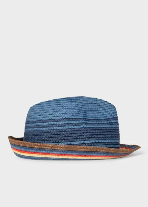 Paul Smith Hats and Gloves Braided Trilby Hat Blue 8211 Mens