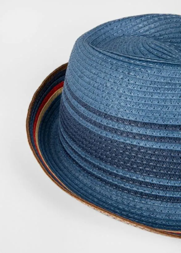 Paul Smith Hats and Gloves Braided Trilby Hat Blue 8211 Mens